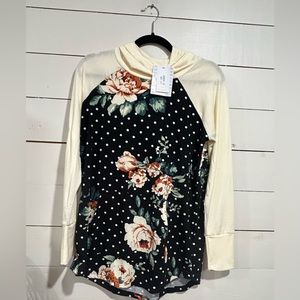 Floral Hoodie Pullover Medium Lularoe Amber